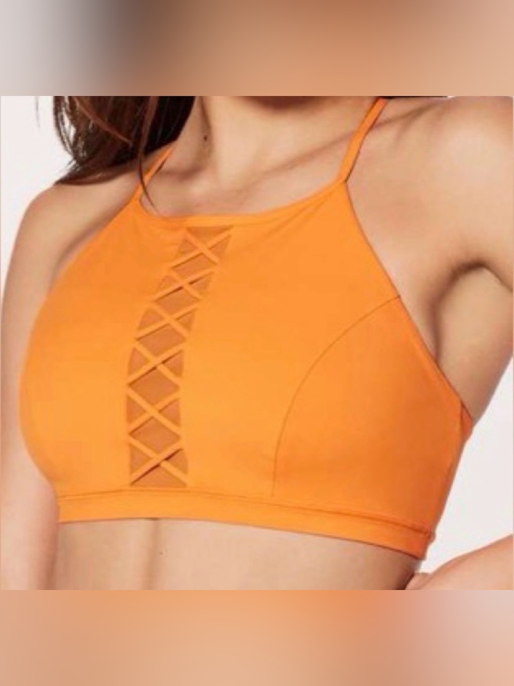 Lululemon Shoreline Swim Top in Vivid Amber Small
